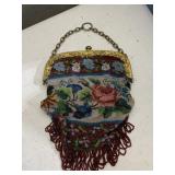 GERMAN SILVER CLOSURE BEADED PURSE