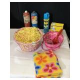 BASKETS, FLEECE, LIGHT BULBS, PROPANE