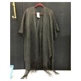 OSFM NEW GAUZY SPARKLY FRINGED SHAW / COVER UP