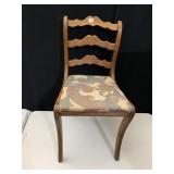 SOLID WOOD LADDER BACK CHAIR WITH UPHOLSTERED