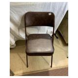 BROWN PADDED SEAT AND BACK FOLDING CHAIR