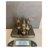 CROWN WEIGHTED STERLING SALT AND PEPPER AND