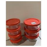 7 GLASS FOOD STORAGE PYREX