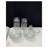 2 SETS OF GLASS NESTING PREP BOWLS, BALL MASON