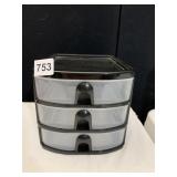 SMALL RUBBERMAID 3 DRAWER DESK ORGANIZER