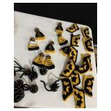 STEELER ORNAMENTS AND FIGURES AND HATS