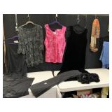 EILEEN FISHER BLACK VELOUR DRESS, 3X MESH BATHING