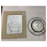 MOTHER OF PEARL BATTERY OP CLOCK AND BATHROOM