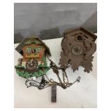 COO COO CLOCKS AS FOUND WITH PARTS