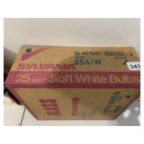 SYLVANIA 25-WATT SOFT WHITE BULBS SEALED CASE