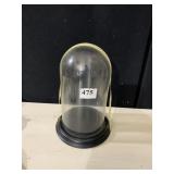 10" GLASS DOMED DISPLAY ON WOOD BASE