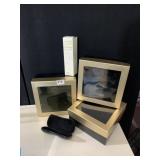 3 ACRYLIC BOXES WITH LIDS, ORIGINS ORGANIC BODY