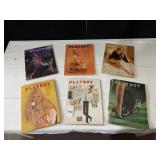 6 ISSUES OF PLAYBOYS FROM 1960S