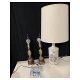 3 LAMPS INCLUDING 1 HAND PAINTED