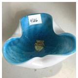 TUSCANY MURANO ITALY GLASS BOWL 2" H X 5.5" W