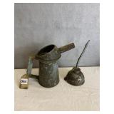 OIL CAN AND OIL PITCHER