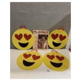 PLAY GUY MAGAZINE AND 4 SMILEY FACES