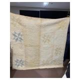 WELL LOVED STAR PATTERN HAND MADE QUILT, 72X70