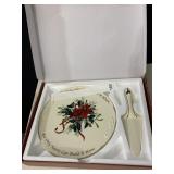 LENOX CAKE PLATE WINTERS GREETINGS