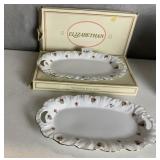 STAFFORDSHIRE ELIZABETHAN TRAYS 10" X 6" BOTH