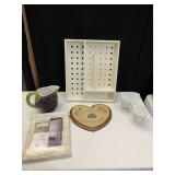 SHEAR PANEL, SILVERWARE HOLDER, MILK GLASS