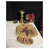 ORIENTAL MOTIF PLACE MATS, CANDLE STAND