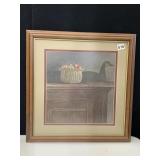 19X20 FRAMED AND DOUBLE MATTED GOOSE ART