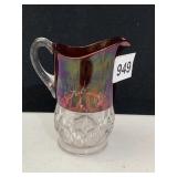 EAPG SMALL CREAMER WITH RUBY FLASHING "AIDA 1909"