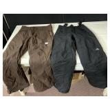 COLUMBIA BROWN SKI PANTS, SZ S AND EMS SZ XS
