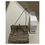 SEQUIN VINTAGE PURSE SATIN LINING W/ MIRROR