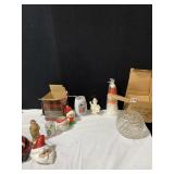 CHRISTMAS DECORE AND CANDLE HOLDER