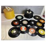 50+ RECORDS IN HOLDER - YELLOW CASE