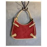 RALPH LAUREN RED /TAN LEATHER PURSE
