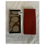 RED COACH LEATHER EYE GLASS CASE AND SIGNATURE