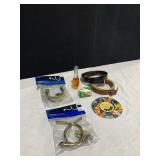 40 BELTS, NEW DRAPE HOOKS, FILM, BASKET