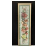 12X40 FRAMED PRINT OF ROSES, PROFESSIONALLY