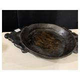 21 IN 2 HANDLE WOODEN BOWL