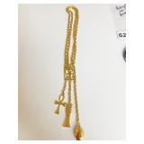 KENNETH LANE GOLD TONE PENDANT NECKLACE WITH TILE