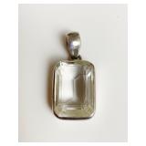 LARGE CLEAR STONE NECKLACE PENDANT