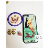 CLINTON POLITICAL PIN FLAG PIN CUFF LINKS WITH