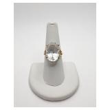 10K RING WITH CZ CENTER STONE SZ 8. 6.1G TW