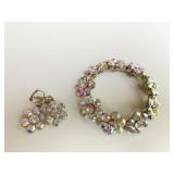 RHINESTONE BRACELET AND EARRING SET
