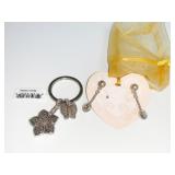 BRIGHTON KEY RING WITH FLOWER PENDANT AND DROP