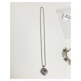 BRIGHTON PENDANT NECKLACE WITH SQUARE STONE