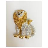 SWAROVSKI LION PIN GOLD TONE