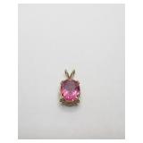 14K PENDANT WITH VIBRANT PINK CENTER STONE 2.8G