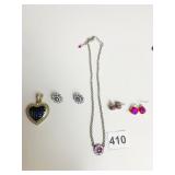 SILVER CHAIN NECKLACE WITH RHINESTONE FLOWER