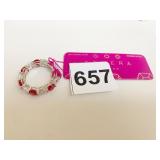 SPHERE MILANO ITALY RED AND CLEAR STONE RING SIZE