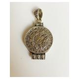 ROUND SILVER NECKLACE PENDANT THAT IS A TINY BOX