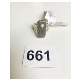 SILVER 925 RING WITH SMOKEY TOPAZ FACETED RING